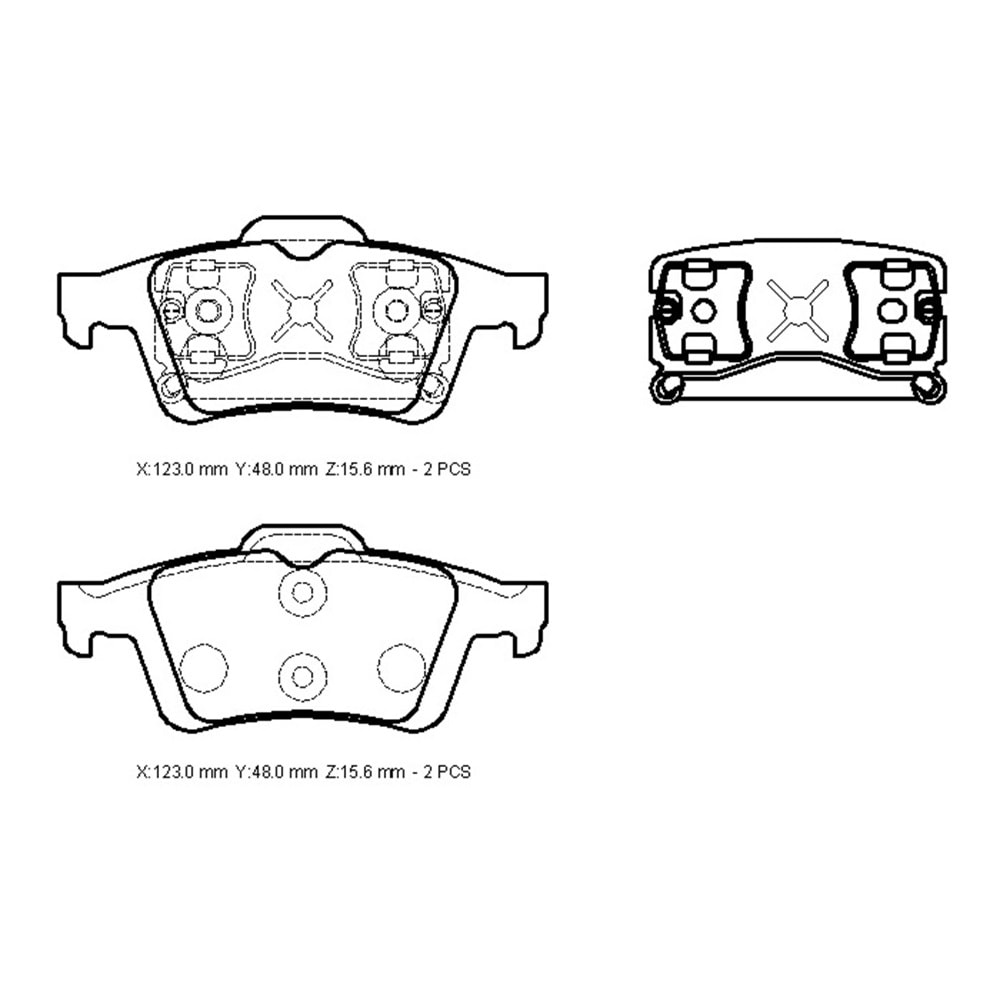 FORD FOCUS- SD/HB- 08/11; ARKA FREN BALATASI (DİSK) (123X48X15,6) (BRAMAX)