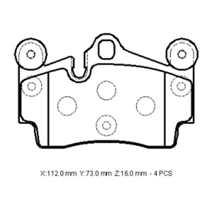 VOLKSWAGEN TOUAREG- 10/13; ARKA FREN BALATASI 3,6/4,2/5,0/6,0(KABLOSUZ)(DİSK)(112x73x16) (BRAMAX)