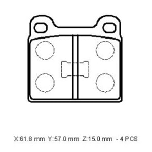 VOLKSWAGEN PASSAT- B3- 88/96; ÖN FREN BALATASI (DİSK)(61,8X57X15)(BRAMAX)