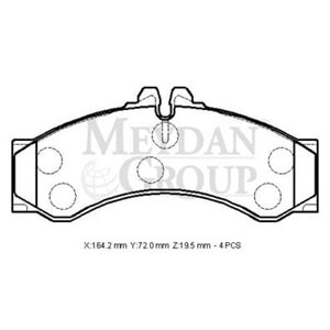 VOLKSWAGEN VOLT- LT35/LT46- 96/07; ARKA FREN BALATASI (KABLOSUZ)(DİSK)(164,2X72X19,5) (BRAMAX)