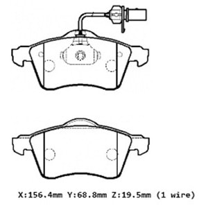 VOLKSWAGEN TRANSPORTER- T4- 96/01; ÖN FREN BALATASI 1,9/2,4/2.5(KABLOLU)DİSK)156,4X68,8X19,90)BRAMAX