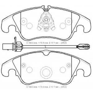 AUDI A4- 08/12; ÖN FREN BALATASI 1,8/1,8TSFI/2,0TDI(1KABLOLU)DİSK)188X73.5X17.7/18;8X73X17.7)BRAMAX)