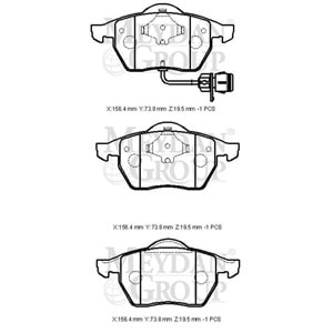 AUDI A6- 95/97; ÖN FREN BALATASI 1,8/1,9TDI/2,0/2,3/2,4/2,6 (2KABLOLU)(DİSK)(156,4X73,8X19,5)BRAMAX)