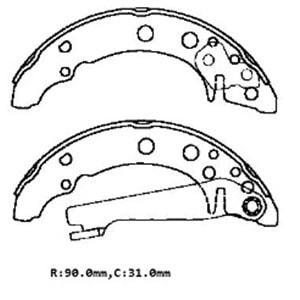 AUDI A80- 87/95; ARKA FREN PABUCU (90X31)(BRAMAX)