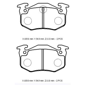 RENAULT R19- EUROPA- 88/91; ARKA FREN BALATASI (DİSK) (105X54,9X11) (BRAMAX)