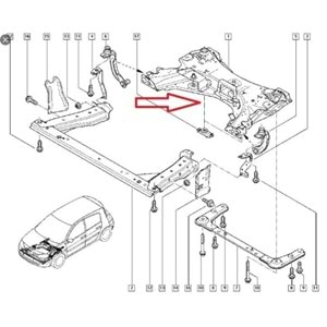 RENAULT MEGANE- 2- 03/09; MOTOR BEŞİĞİ ARKA (BEŞİK)