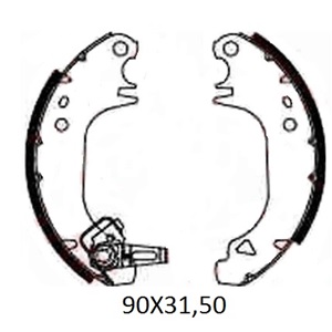 PEUGEOT 205- 85/94; ARKA FREN PABUCU (90X31,50) (BRAMAX)