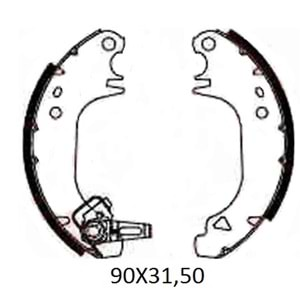 CITROEN SAXO- 96/00; ARKA FREN PABUCU (90X31,50) (BRAMAX)