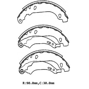 CITROEN XSARA- 98/00; ARKA FREN PABUCU (90X30)(BRAMAX)