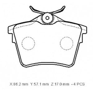 CITROEN C5- 08/15; ARKA FREN BALATASI (KABLOSUZ)(DİSK) (86,2x57,1x17)(BRAMAX)