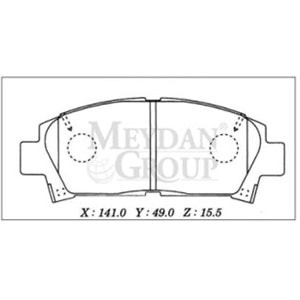 TOYOTA AVENSIS- 01/02; ÖN FREN BALATASI 1,6/1,8/2,0 (DİSK) (141X49X15,5) (DAIWA)