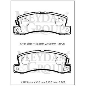 TOYOTA AVENSIS- 01/02; ARKA FREN BALATASI 2,0 (DİSK) (107,6X43,2X15) (DAIWA)