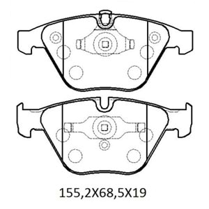 BMW 5 SERI- E60- 04/10; ÖN FREN BALATASI (KABLOSUZ) (DİSK) (155,2X68,5X19)(BRAMAX)