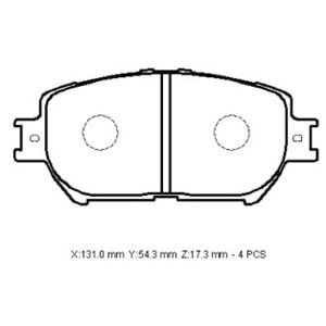 TOYOTA CAMRY- 01/04; ÖN FREN BALATASI (DİSK) (131X54,3X17,3) (DAIWA)