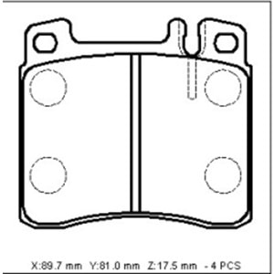 MERCEDES S SL CLASS- W140- 91/98; ÖN FREN BALATASI (KABLOSUZ)(DİSK) (90X86X18,5)(BRAMAX)