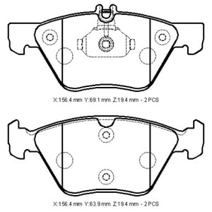 MERCEDES E CLASS- W210- 00/02; ÖN FREN BALATASI KABLOSUZ)DİSK(156,4X69,1X19,4/156,4X63,9X19,4)BRAMAX