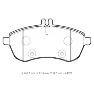 MERCEDES E CLASS- W211- 07/09; ÖN FREN BALATASI (KABLOSUZ)(DİSK) (146.2X71.5X19.5)(BRAMAX)