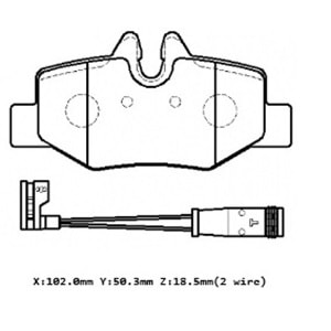 MERCEDES VITO- W639- 03/14; ARKA FREN BALATASI (2 KABLOLU) (DİSK) (102X50,3X18,5) (BRAMAX)