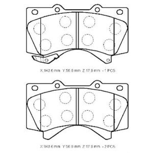 TOYOTA LANDCRUISER- V8- 09/14; ÖN FREN BALATASI (DİSK)(143,6X56X17,9)(DAIWA)