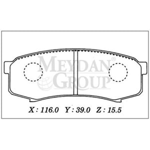 TOYOTA LANDCRUISER- VX 80- 90/97; ARKA FREN BALATASI (DİSK) (116X39X15,5) (FMK)