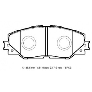 TOYOTA RAV4- 06/12; ÖN FREN BALATASI (DİSK)(146,5X51,9X17,5)(DAIWA)