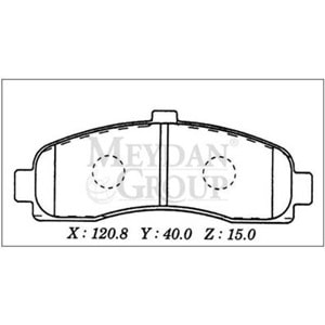 NISSAN MICRA- K11- 98/02; ÖN FREN BALATASI (DİSK) (120,8X40X15) (DAIWA)