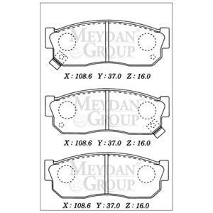 NISSAN SUNNY- B11 CD17- 84/88; ÖN FREN BALATASI DİZEL TİP (DİSK) (108,6X37X16) (DAIWA)