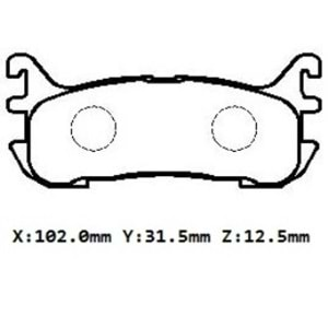 MAZDA 323- FAMILIA- 97/98; ARKA FREN BALATASI (DİSK)(102X31.5X12.5)(DAIWA)