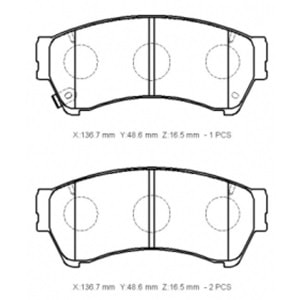 MAZDA 6- SD- 2006; ÖN FREN BALATASI (DİSK) (136.7X48.6X16.5)(DAIWA)