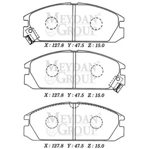 HONDA CRX- 90/94; ÖN FREN BALATASI SEGMANLI (DİSK) (127,8X47,5X15) (DAIWA)