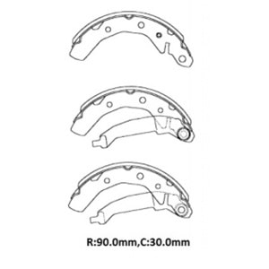 CHEVROLET SPARK- 06/09; ARKA FREN PABUCU (90X30) (BRAMAX)