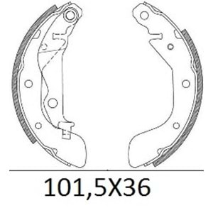 CHEVROLET AVEO- HB- 04/05; ARKA FREN PABUCU (101,5X36) (DAIWA)