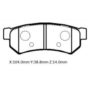 CHEVROLET AVEO- SD- 07/12; ARKA FREN BALATASI (DİSK) (103,9x38,8x14)(BRAMAX)