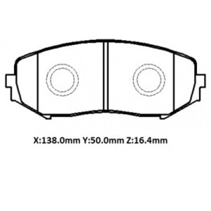 SUZUKI GRAND VITARA- 06/12; ÖN FREN BALATASI (DİSK)(138X50X,16,4)(DAIWA)