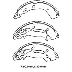 HYUNDAI GETZ- 03/05; ARKA FREN PABUCU (ABS SİZ)(90X30) (DAIWA)