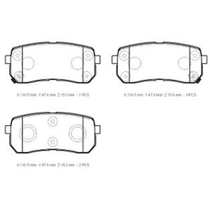 HYUNDAI IX55- 10/11; ARKA FREN BALATASI (DİSK)(110,5X47,6X15) (DAIWA) 