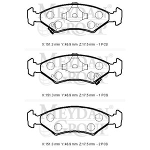 KIA SEPHIA- 97/98; ÖN FREN BALATASI (DİSK) (151,3X46,9X17,5) (DAIWA)