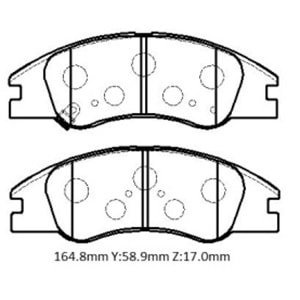 KIA CERATO- 04/05; ÖN FREN BALATASI (DİSK) (164,8X58,9X17) (DAIWA)