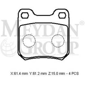 OPEL VECTRA- A- 93/95; ARKA FREN BALATASI (KABLOSUZ)(DİSK) (61,4X61,2X15) (BRAMAX)