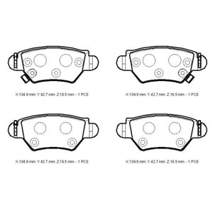 OPEL CORSA- C- 00/03; ARKA FREN BALATASI 1,4/1,7cc (DİSK) (104,9X42,7X16,5) (FMK)