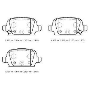 OPEL CORSA- C- 00/03; ARKA FREN BALATASI 1,4cc (DİSK)(95,5X43,9X13,8)(BRAMAX)