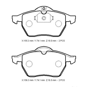 OPEL OMEGA- B- 99/03; ÖN FREN BALATASI (KABLOSUZ)(DİSK) (155,3X74,1X19/156,3X74,1X18,5) (BRAMAX)