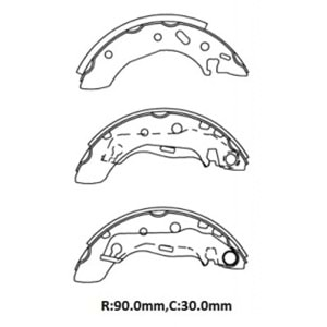 FORD KA- 98/06; ARKA FREN PABUCU 1,0/1,3cc (90X30) (BRAMAX)