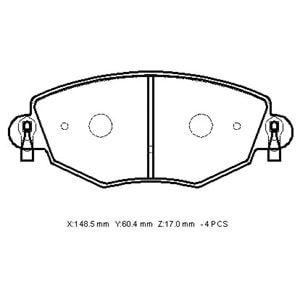 FORD MONDEO- 01/04; ÖN FREN BALATASI 1,8/2,0/2,2/2,5 (DİSK) (148,5X60,4X17) (BRAMAX)