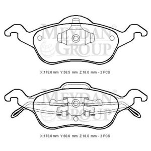 FORD FOCUS- SD/HB- 98/05; ÖN FREN BALATASI 1,4/1,6/1,8/2,0 (DİSK) (178X58,5X18/178X60,6X18) (BRAMAX)