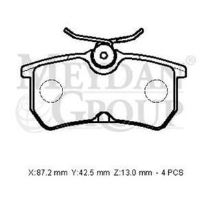 FORD FOCUS- SD/HB- 98/05; ARKA FREN BALATASI 1,4/1,6/1,8/2,0 (DİSK) (87,2X42,5X13) (BRAMAX)