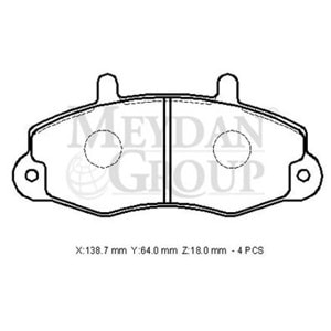 FORD TRANSIT- T12- 93/96; ÖN FREN BALATASI T12 (DİSK) (138,8X64X18)(BRAMAX)