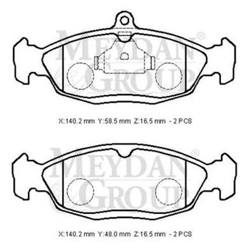 DAEWOO LANOS- SD/HB- 97/00; ÖN FREN BALATASI (KABLOSUZ)(DİSK(140,2X58,5X16,5/14;0,2X48X16,5)(BRAMAX)