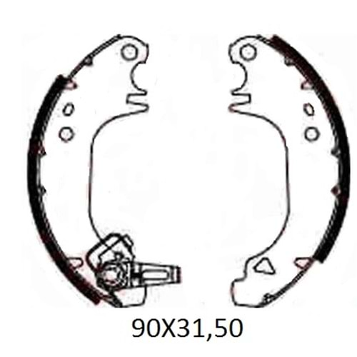 CITROEN SAXO- 00/03; ARKA FREN PABUCU (90X31,50) (BRAMAX)