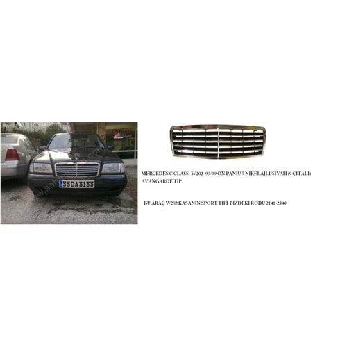 MERCEDES C CLASS- W202- 93/99; ÖN PANJUR NİKELAJLI/SİYAH (9 ÇITALI) AVANGARDE TİP (TW)